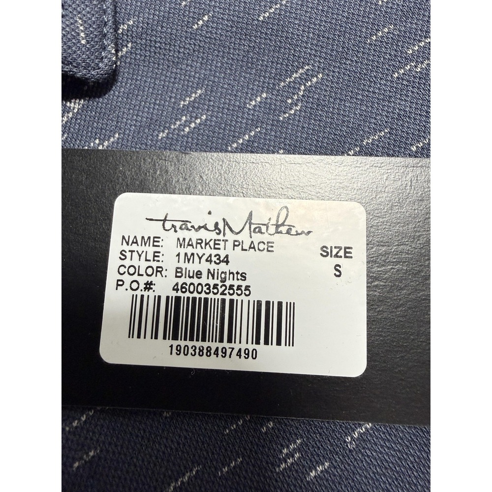 NWT Travis Mathew Polo Shirt Mens Small Blue Desert Graphic Golf Market Place - Picture 4 of 9